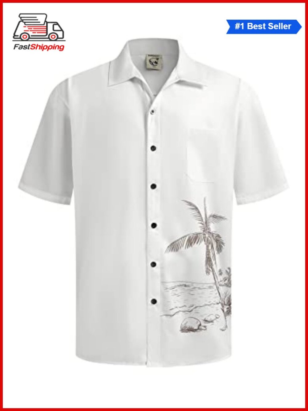 ✨ Men's Coconut Print Short Sleeve Button Down Hawaiian Beach Shirt